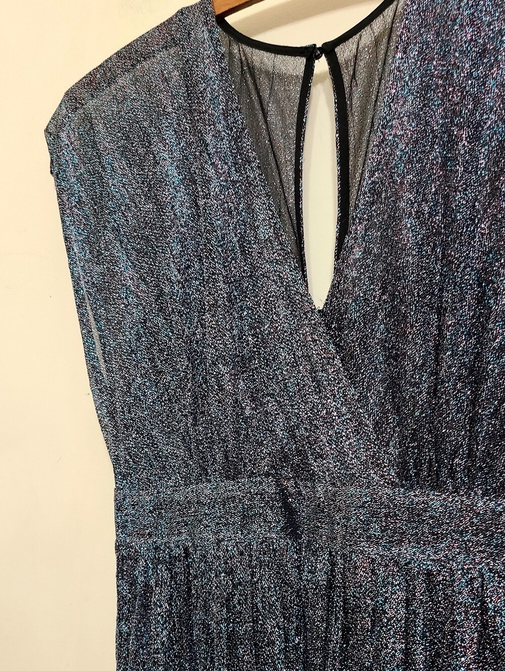 Anthropologie Moulinette Soeurs Metalkic Wrap Pleated Midi Dress Size 4 - Picture 5 of 8